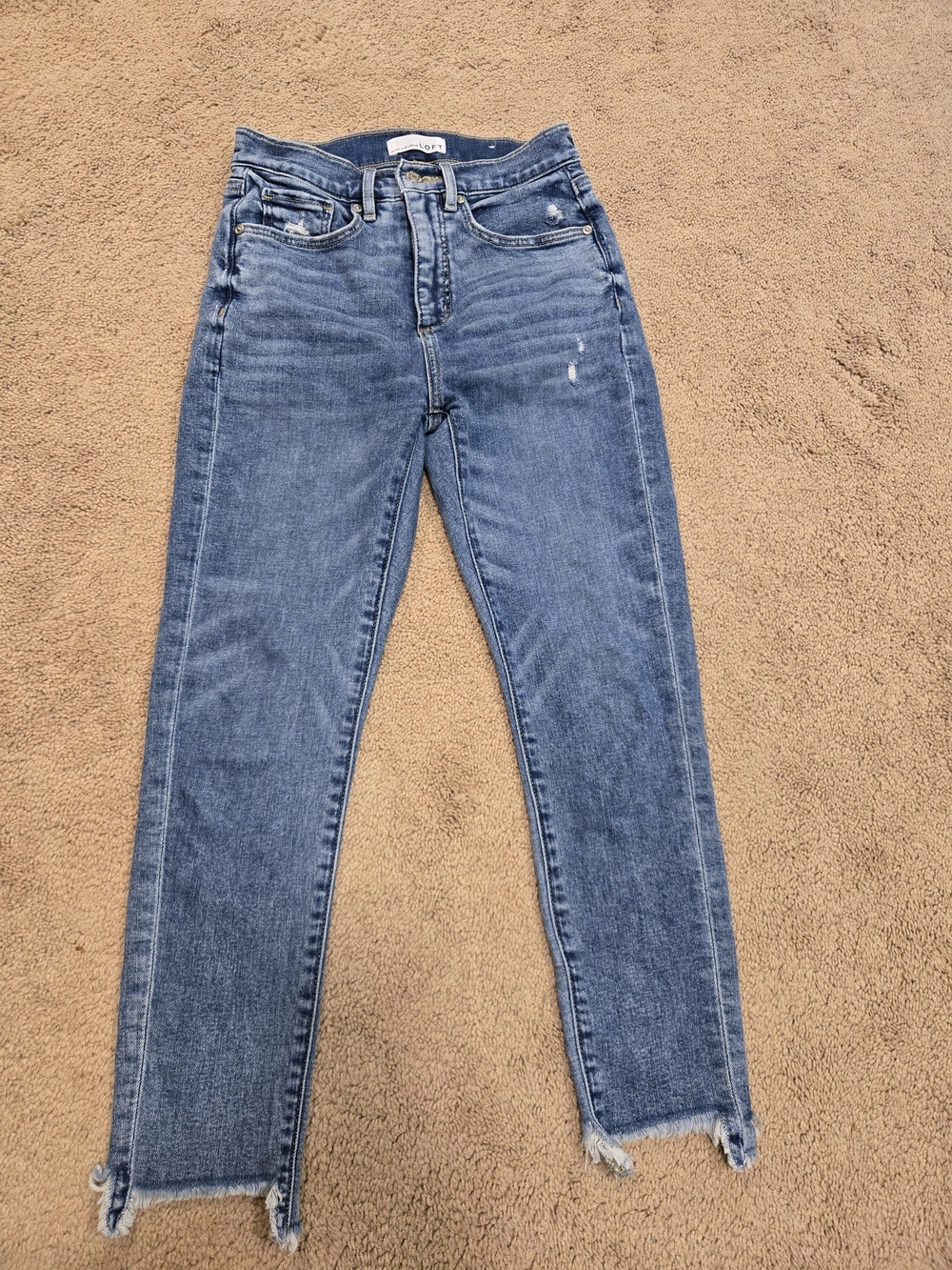 LOFT Mid Blue High-Rise Slim Jeans
